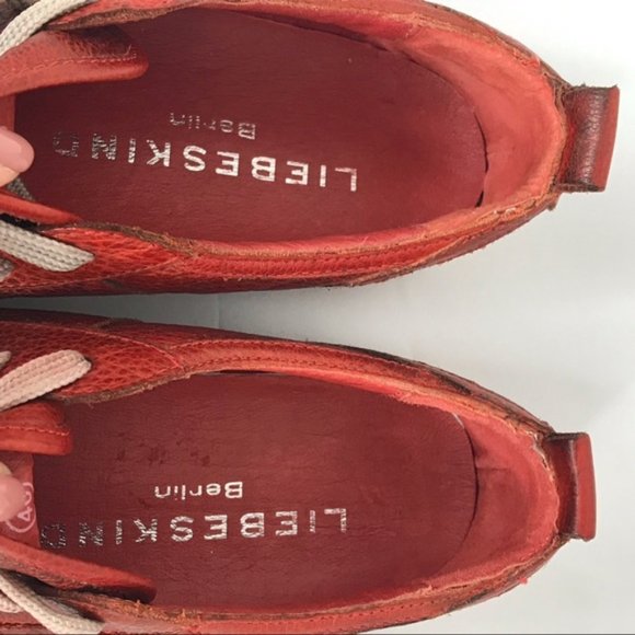 Liebeskind Berlin Red Leather Shoes EU 40 US 10 - Picture 4 of 6